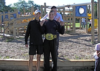 Coach Schwark & Holt the Bolt